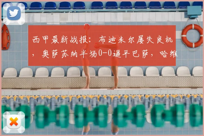 西甲最新战报：布迪米尔屡失良机，奥萨苏纳半场0-0逼平巴萨，哈维面色凝重